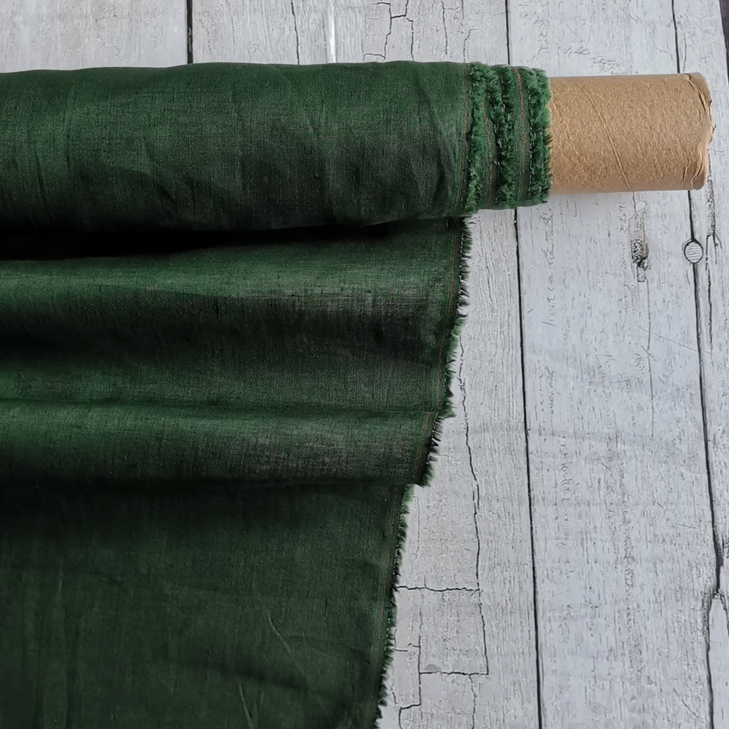 Forest green (186) plain colour linen 150gsm