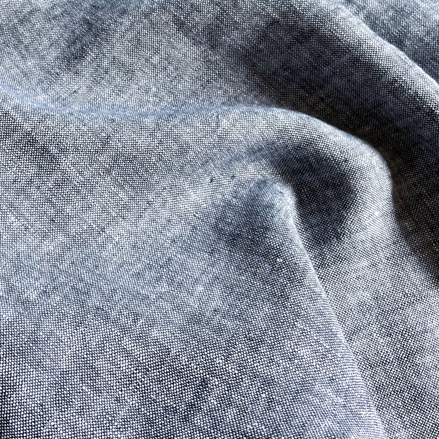 Deadstock blue chambray linen