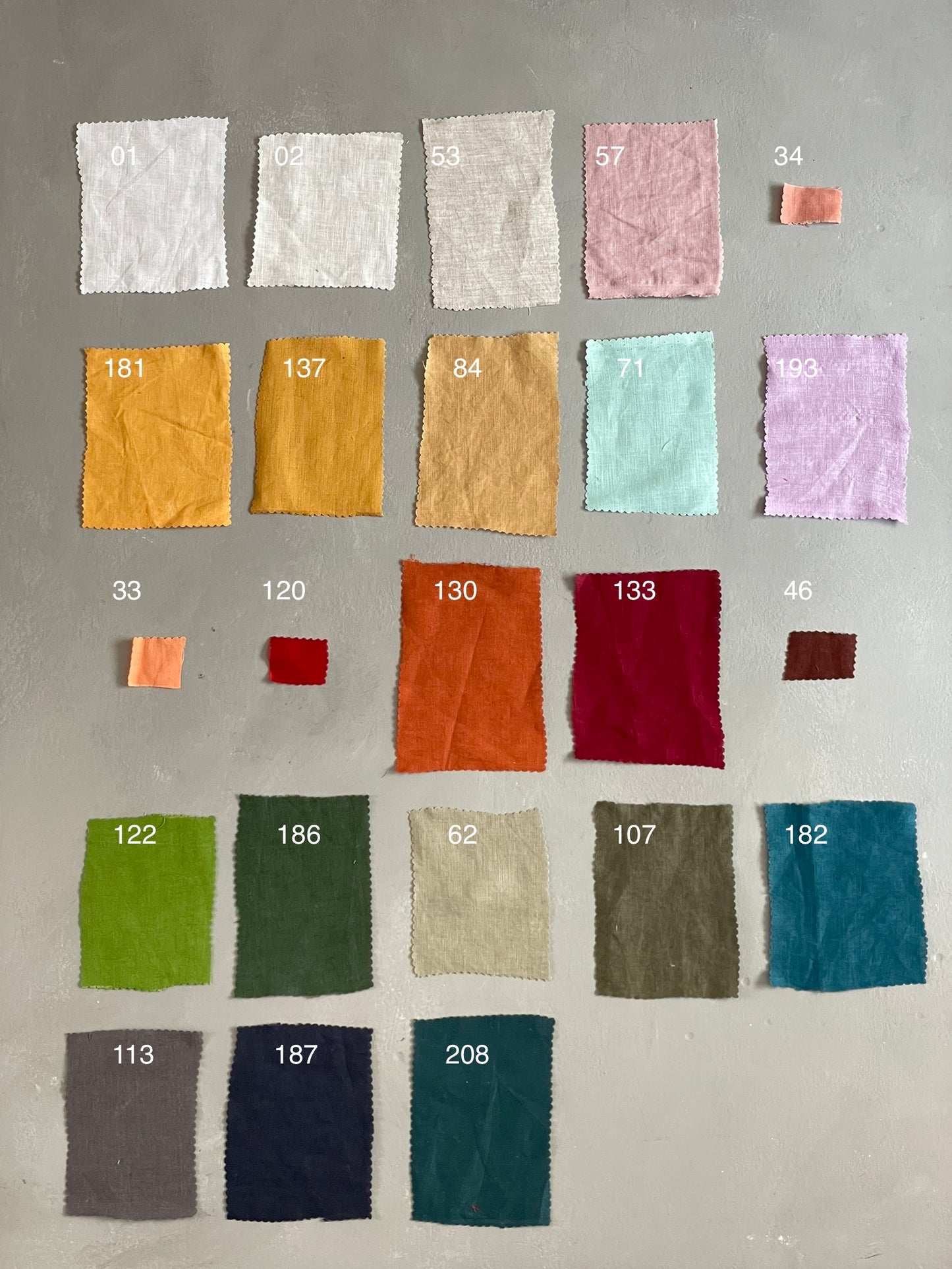 Sample Swatches - Plain coloured linen