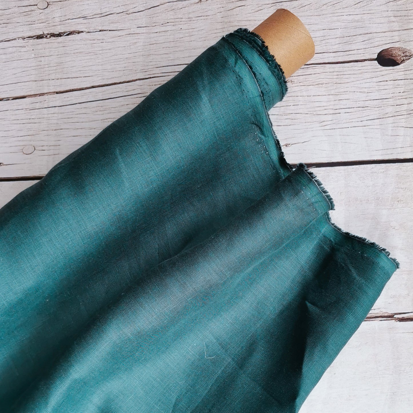 Peacock Green (208) plain colour linen 150gsm