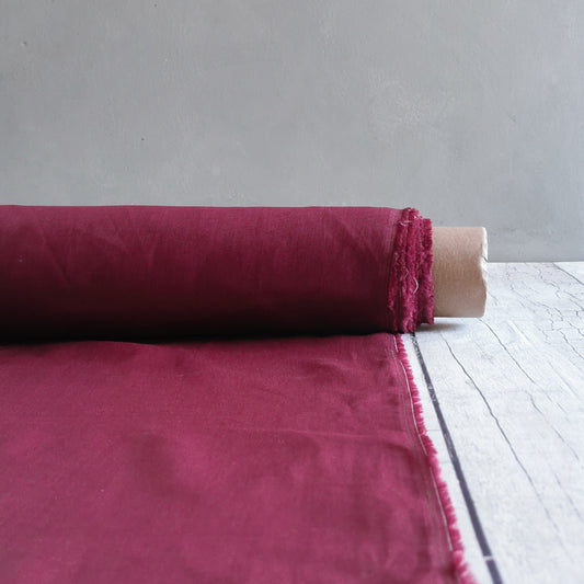 Wine Red (133) plain colour linen 150gsm