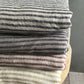 Brown striped pure linen fabric 120gsm