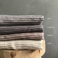 Beige striped pure linen fabric 120gsm