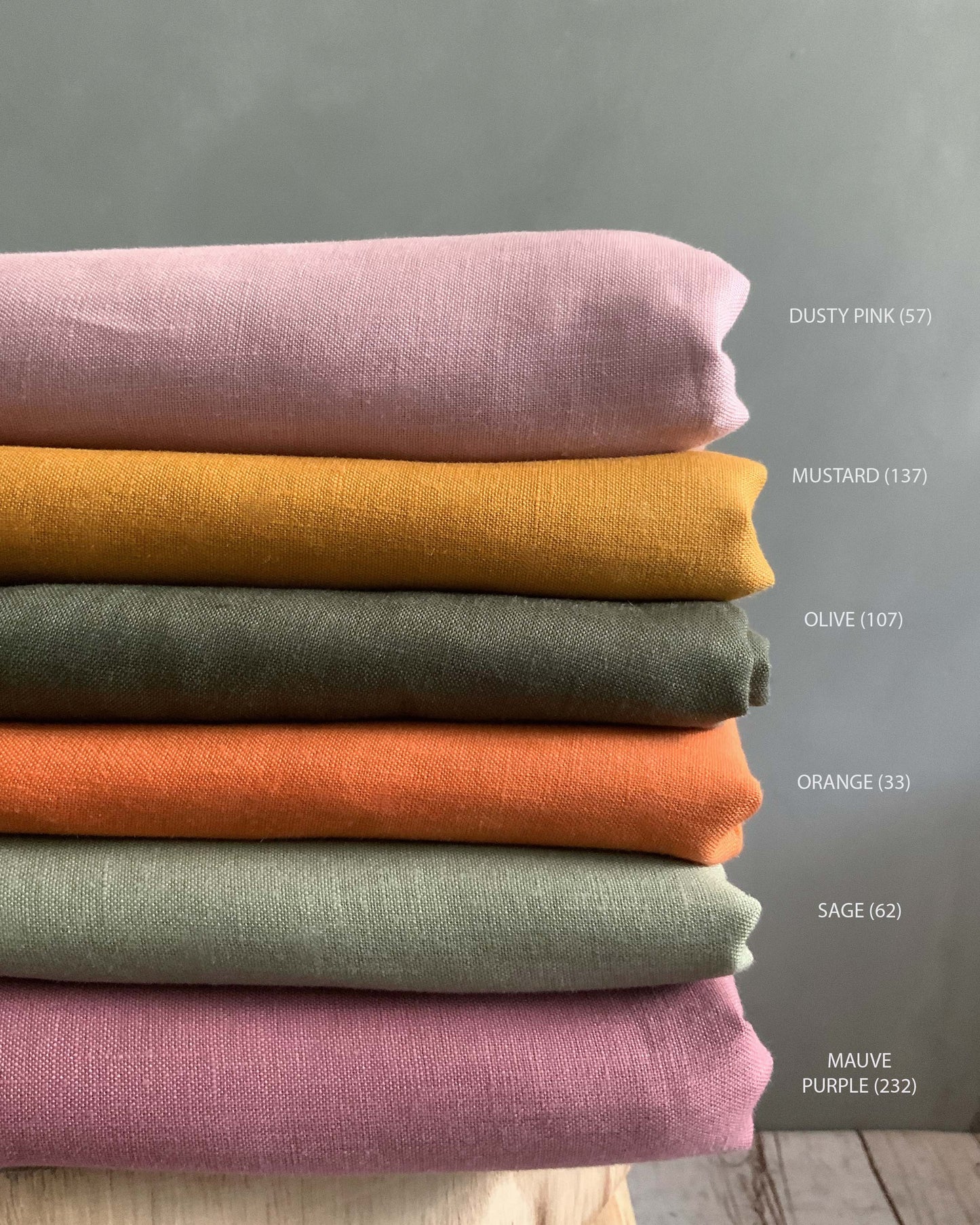 Olive (107) plain colour linen 150gsm