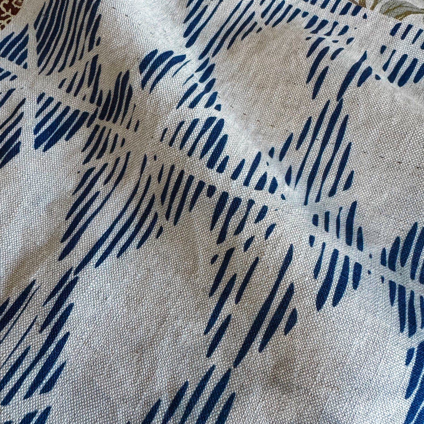 Printed thick linen - INPBLU1