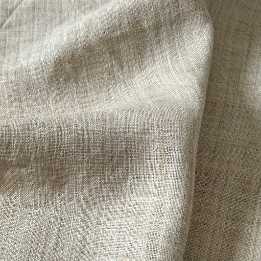 Handloomed light natural hemp fabric