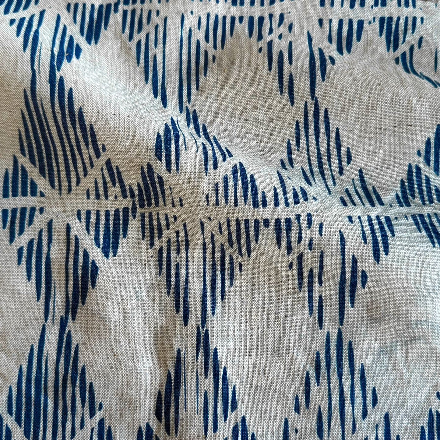 Printed thick linen - INPBLU1