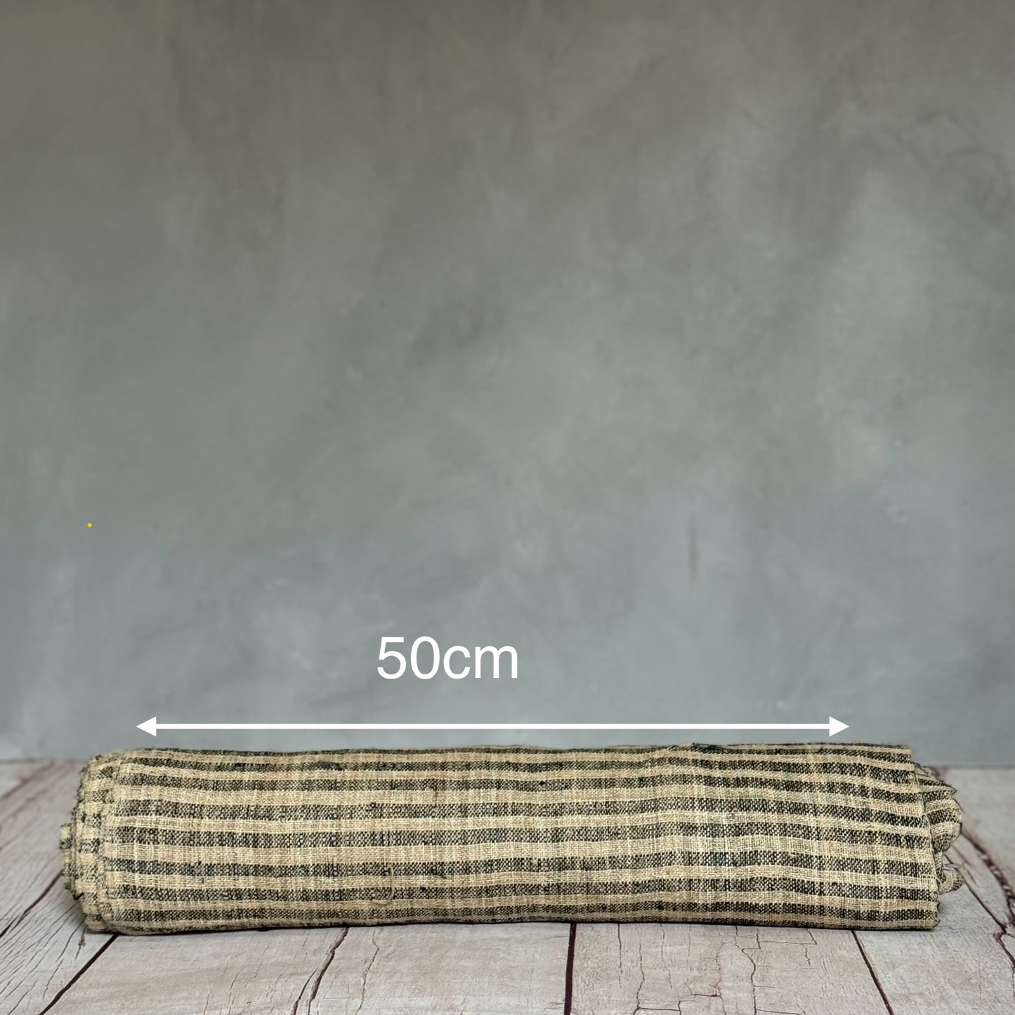 Handloomed striped hemp fabric