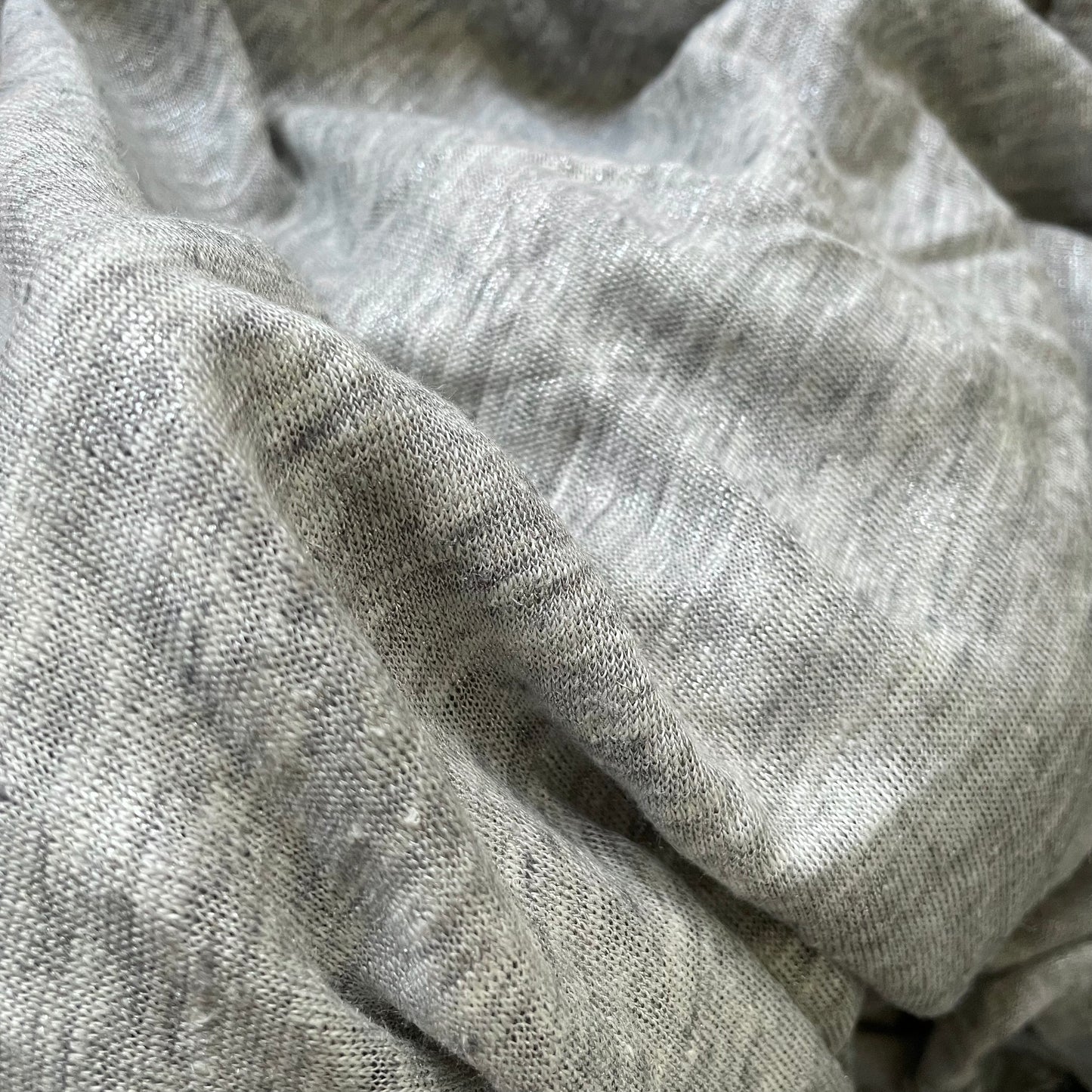 Chambray grey jersey linen 150gsm