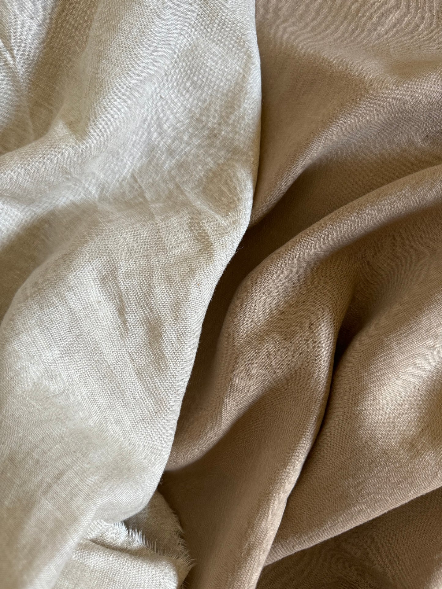 Khaki (128) plain colour linen 150gsm