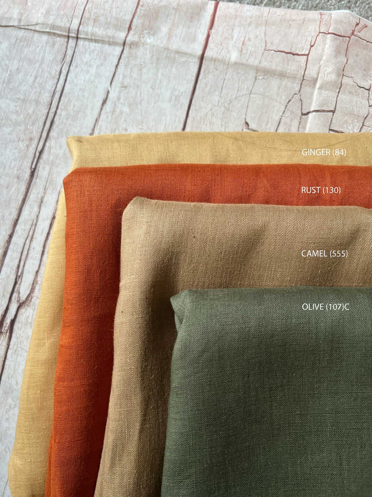 Olive (107) plain colour linen 150gsm