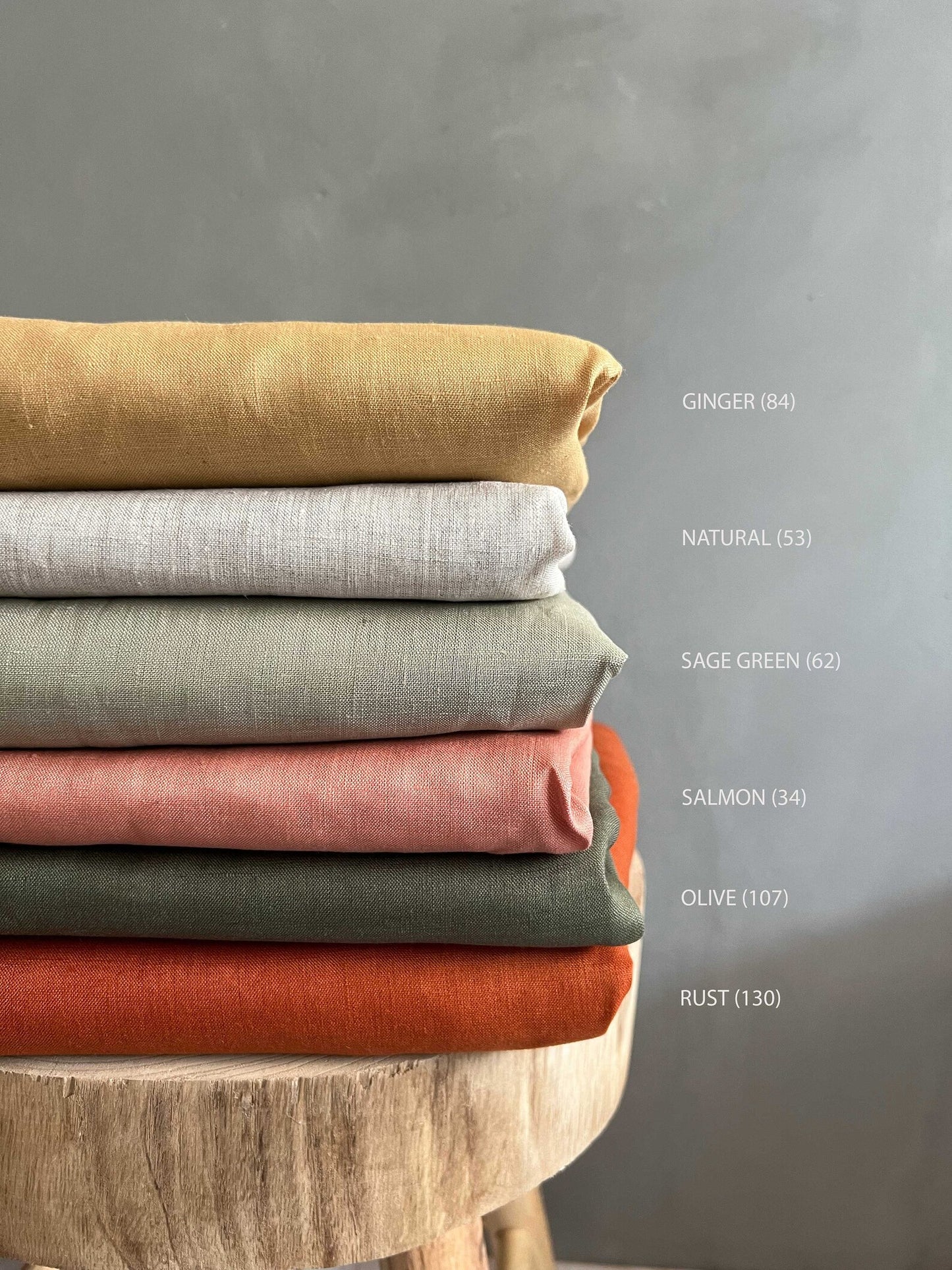 Sage Green (62) plain colour linen 150gsm