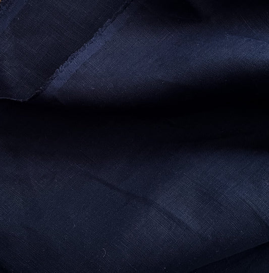 Navy (187) plain linen 150gsm